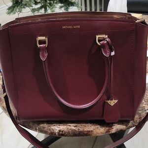 Michael Kors Deep Red Leather Tote
